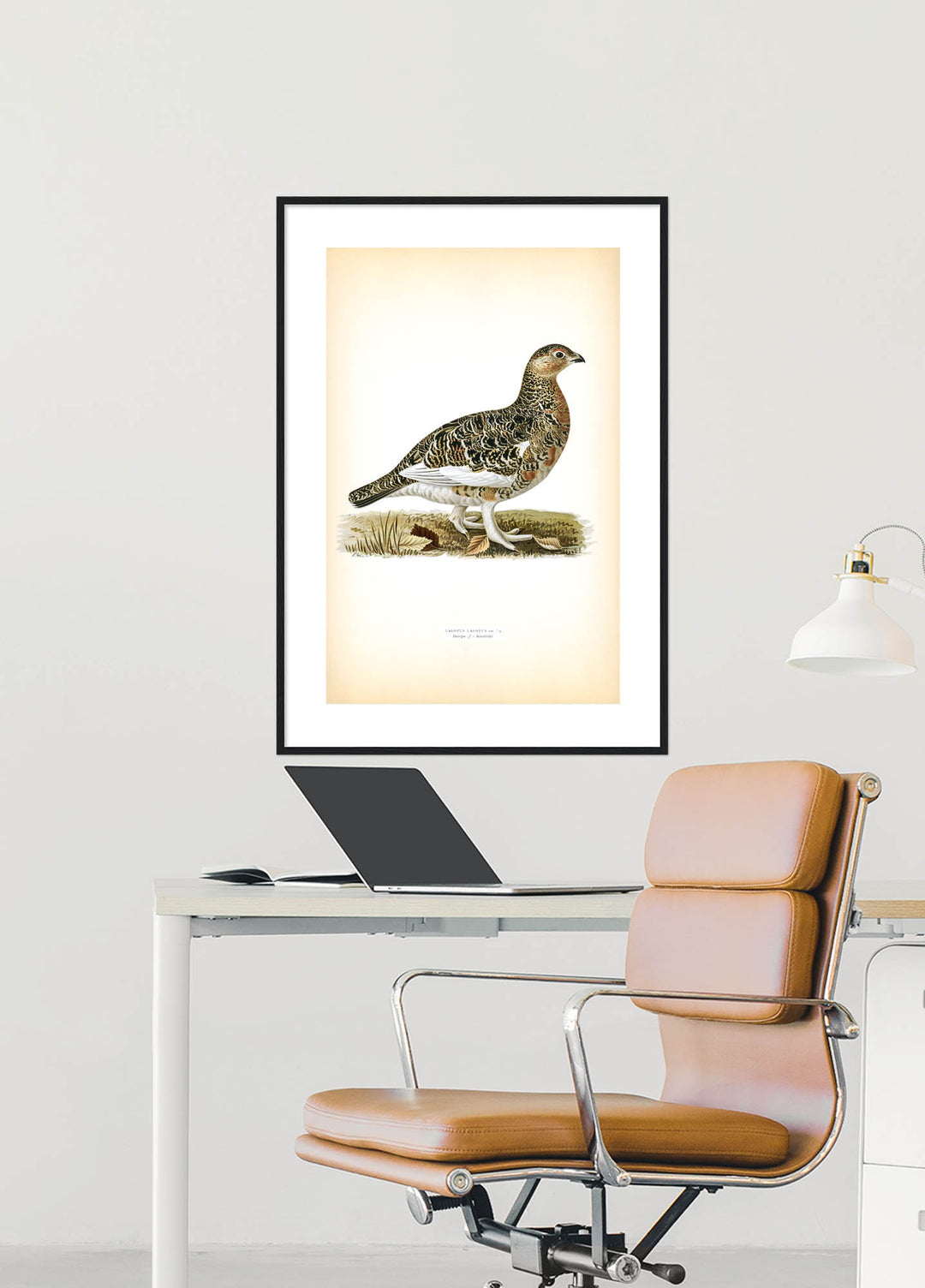 Fågeln Dalripa, höst på klassisk vintage poster/affisch